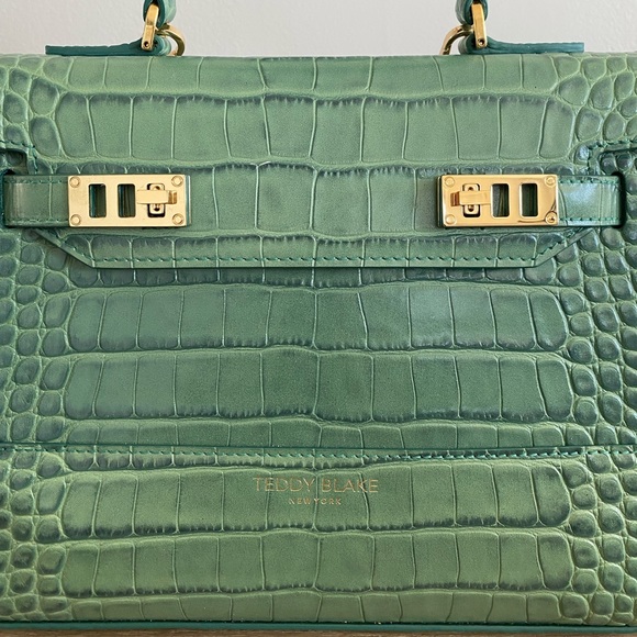 Teddy Blake Kim Croco 11” Salvia Green Purse - Picture 4 of 6